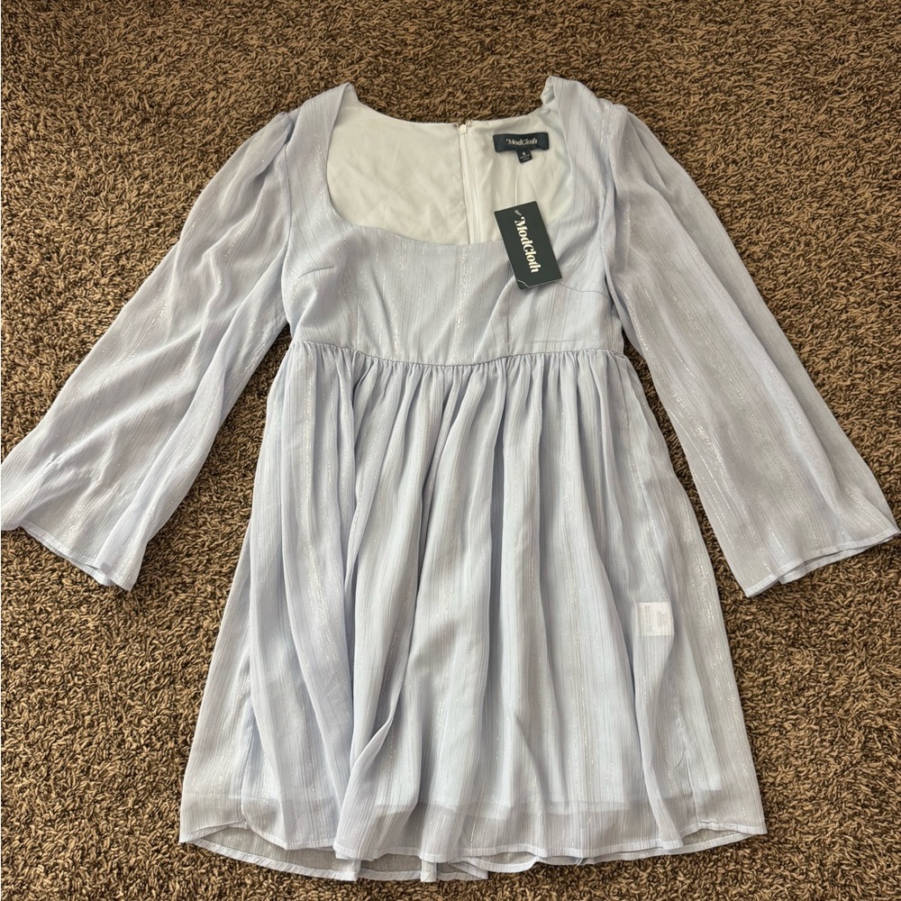 NWT Modcloth Baby Blue Sheer Dress